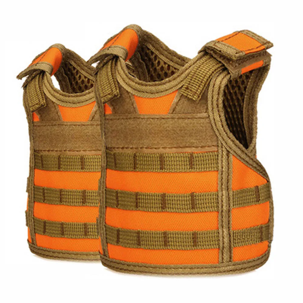 2pcs Orange TENNEIGHT тактический жилет для пива, Военный мини-жилет, миниатюрный жилет для винных бутылок, охладитель напитков, регулируемый плечевой ремень - Цвет: 2pcs Orange