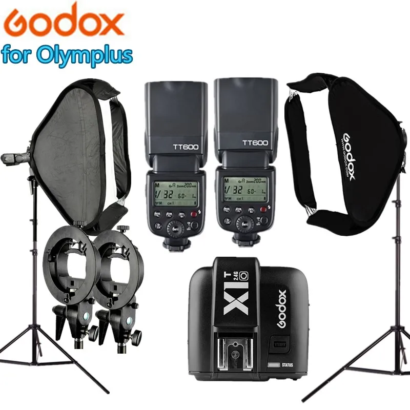 Освещение для фото и видеосъемки комплект фотостудии 2x Godox TT600 Flash + светильник