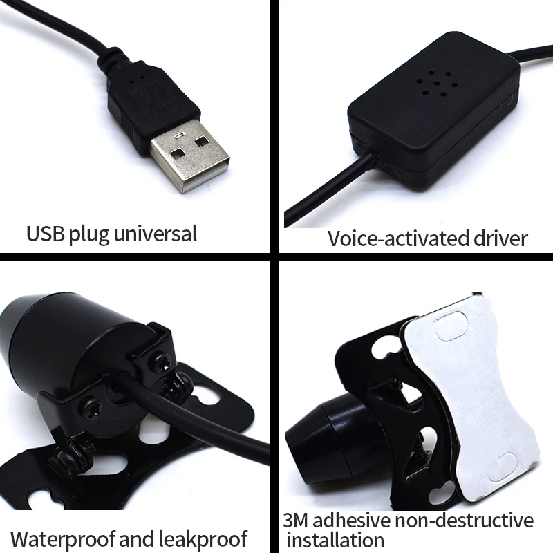 USB LED Автомобильный атмосферный окружающий звездный свет голосовое