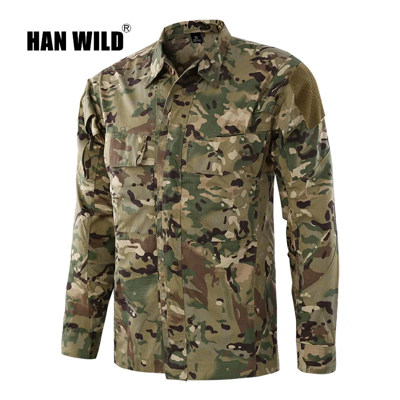 

Мужская быстросохнущая камуфляжная тактическая рубашка для охоты, стрельбы, езды