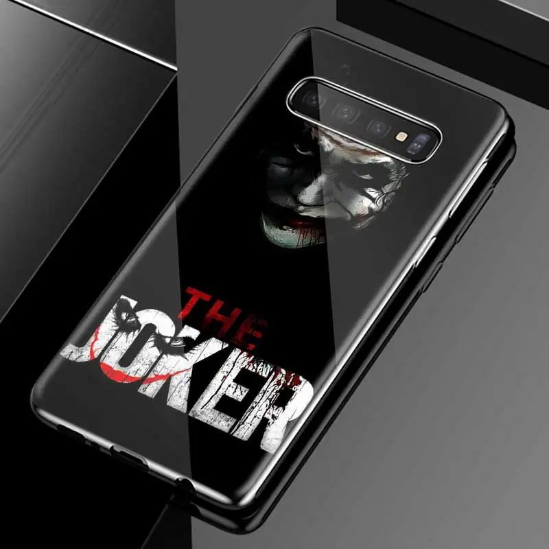 02 Бэтмен Джокер темно-черный рыцарь печати чехол для samsung Galaxy S10 5G S10e S9 S8 Plus Note 9 10 105G Plus A50 A30 A70 стеклянный чехол - Цвет: 02