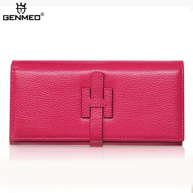 GENMEO Genuine Leather Wallets Women Clutch Money Bag Sexy Female Wallet Ladies Coin Purse with Card Holder Bolsa | Багаж и сумки