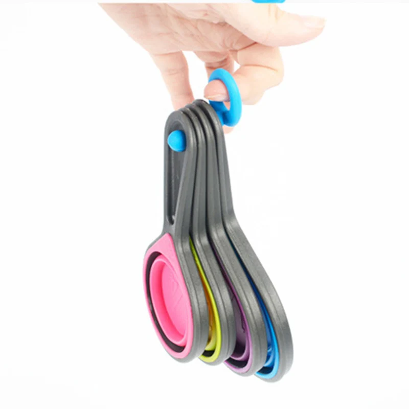 4Pcs/set Folding Food grade Measuring Cup Colorful Collapsible Spoon For Baking DIY Kitchen Tools | Дом и сад