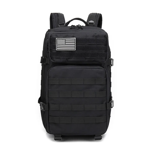 Black 45L военно-тактические рюкзак с камуфляжным принтом Открытый Армия Нападение Молл рюкзак Водонепроницаемый нейлон EDC мешок для кемпинга Пеший туризм походы - Цвет: Black