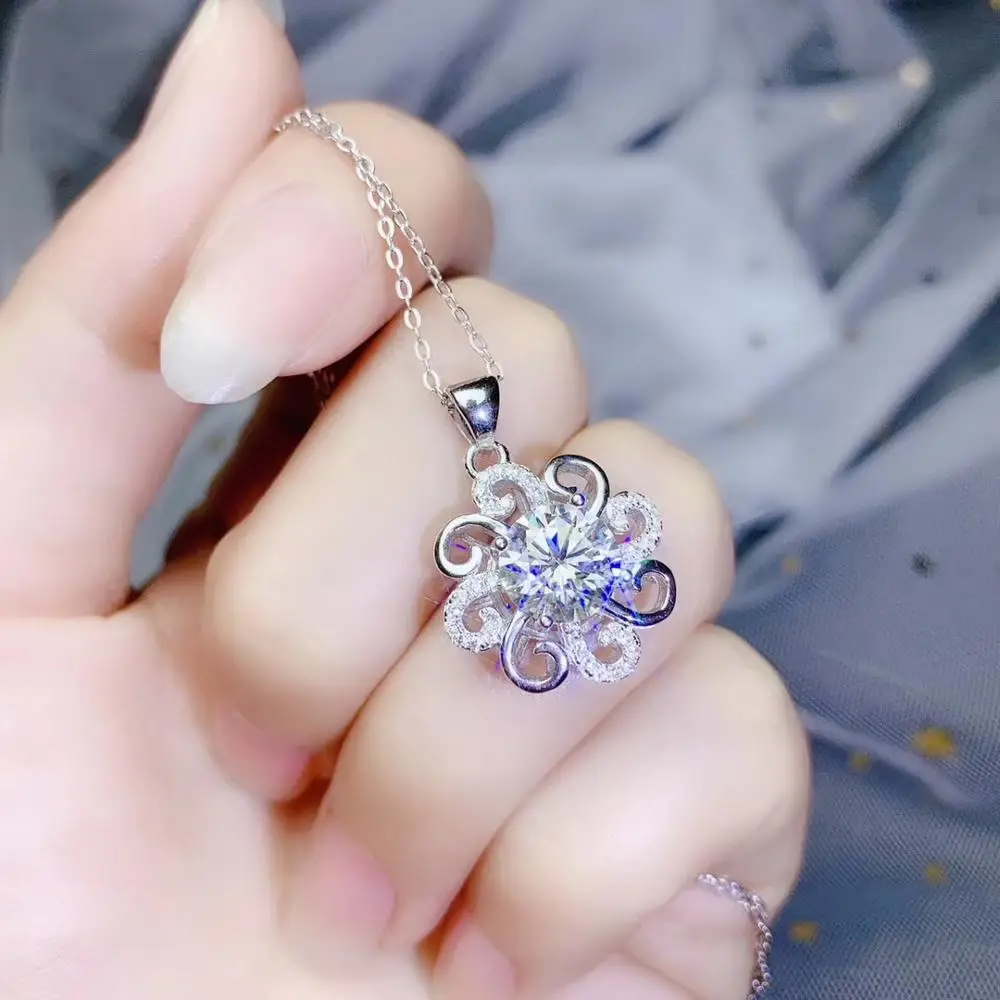 2ct moissanite Супер популярные стили, ожерелья, ladies'party play. 925 чистого серебра
