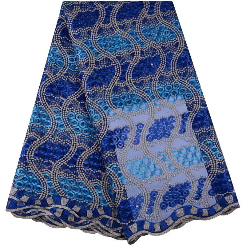 Вышивка французский Тюль Чистая Кружева Ткань для вечеринки платье с Камни