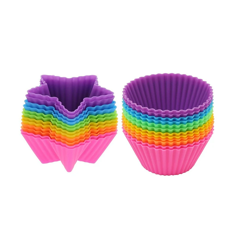

Cups 24pcs/set Food Grade Silicone Baking Cups, Fondant Cake Decorating Sets Bakeware