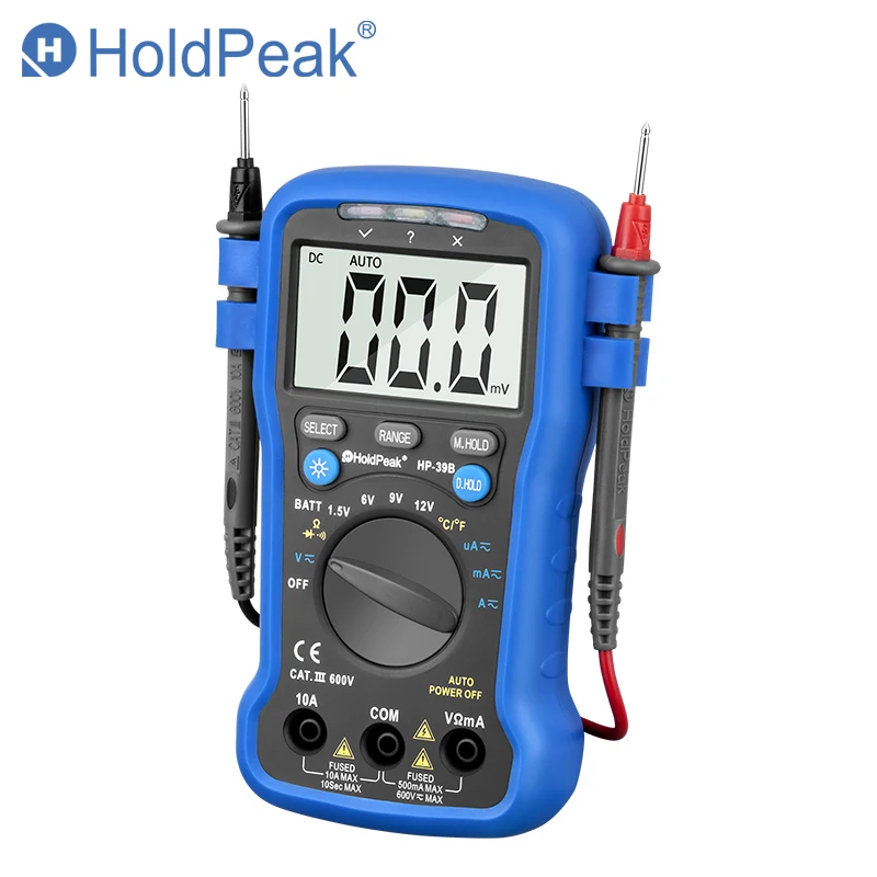 HoldPeak HP-39B Ручной цифровой мультиметр AC DC Амперметр Вольтметр метр тестер Цифровой мультиметр Амперметр Multitester