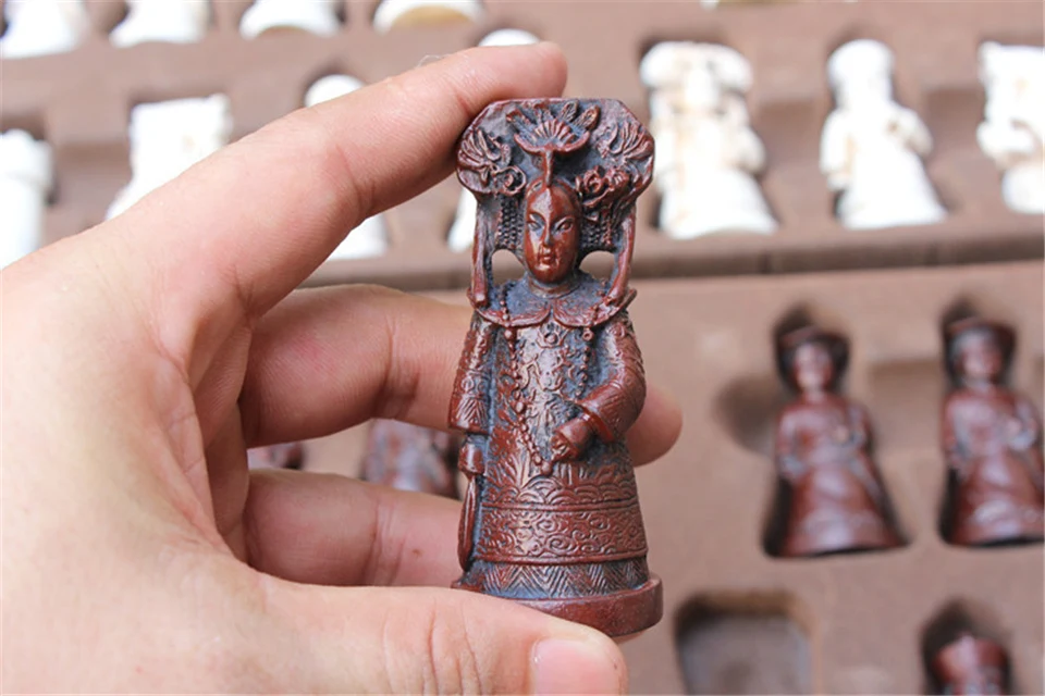Yernea, новинка, антикварные шахматы, смола, большие шахматные фигуры, форма, кожа, шахматы, настольная игра, шт, Рождество, день рождения, подарки для родителей и детей