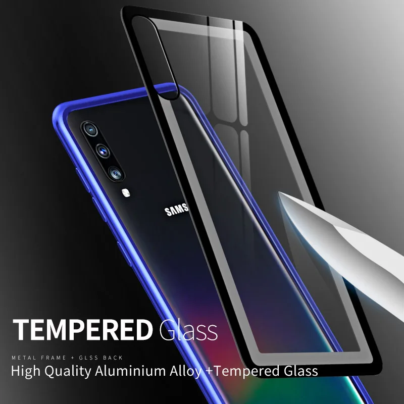 Чехол для Samsung Galaxy A70 Роскошный Алюминиевый металлический каркас жесткий