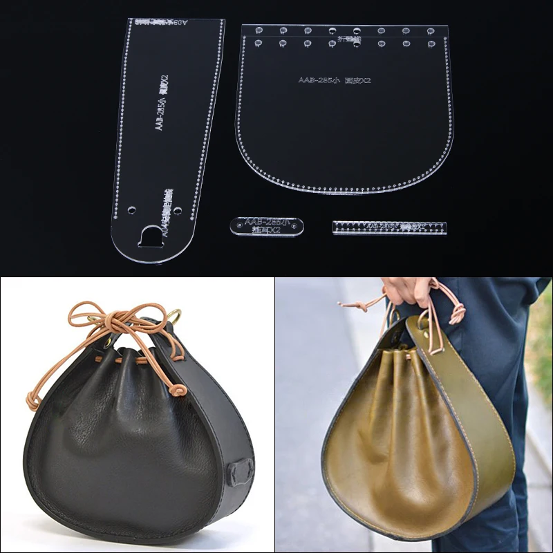 

1set Acrylic Stencil Leather Template DIY Handmade Craft Women Handbag Shoulder bag Leathercraft Tools 19*16*8cm