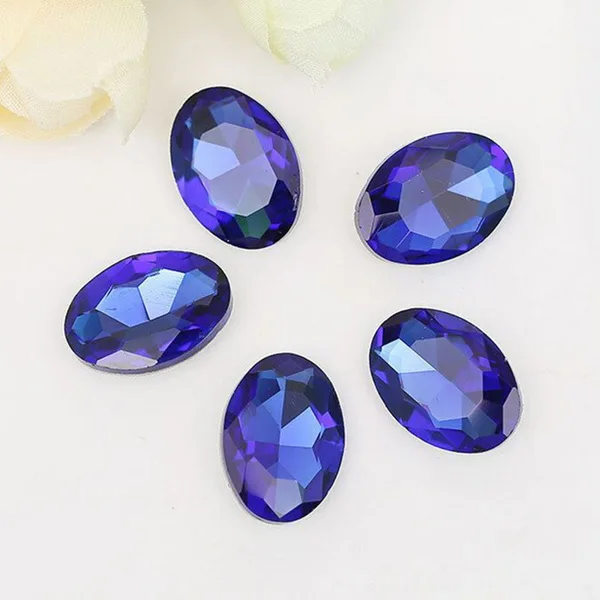 Royal Blue Выбрать размер многоцветные акриловые Ремесло Искусство DIY Pointback овальные граненые драгоценные камни горный хрусталь стразы высокий блеск камешки для дизайна ногтей - Цвет: Royal Blue