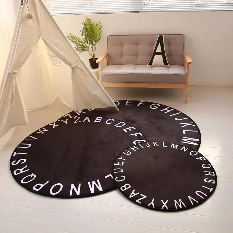 White Black Mickey Rug Children Baby boy girl Crawling Game Mat Carpet Indoor Cartoon Soft Four Season children Mat blanket gift - Цвет: Black