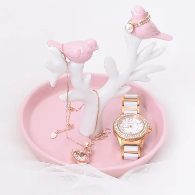 Фарфоровый органайзер для макияжа коробка украшений с дизайном в виде дерева и