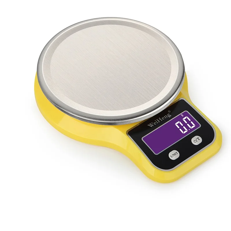 3kg-0.1yellow Nobowl Urijk Кухонные цифровые весы 5 кг/1 г 3 кг/0,1 г ЖК-электронные весы из нержавеющей стали Многофункциональные весы с чашей - Цвет: 3kg-0.1yellow Nobowl
