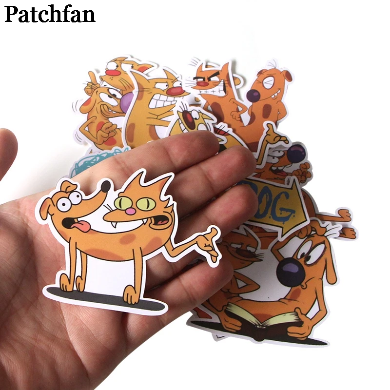 Patchfan 14 шт. наклейки Catdog для скрапбукинга, ноутбука, скейтборда, мотоцикла, украшения дома, наклейки на стену автомобиля, значки A2007