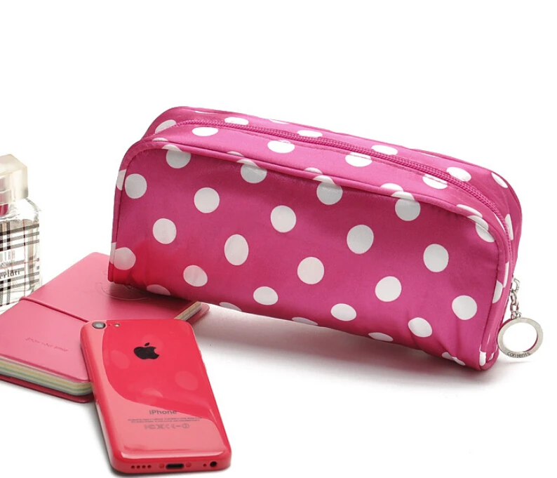 Весы поставки 5 шт./лот Несессер Женская косметичка для косметолога в горошек