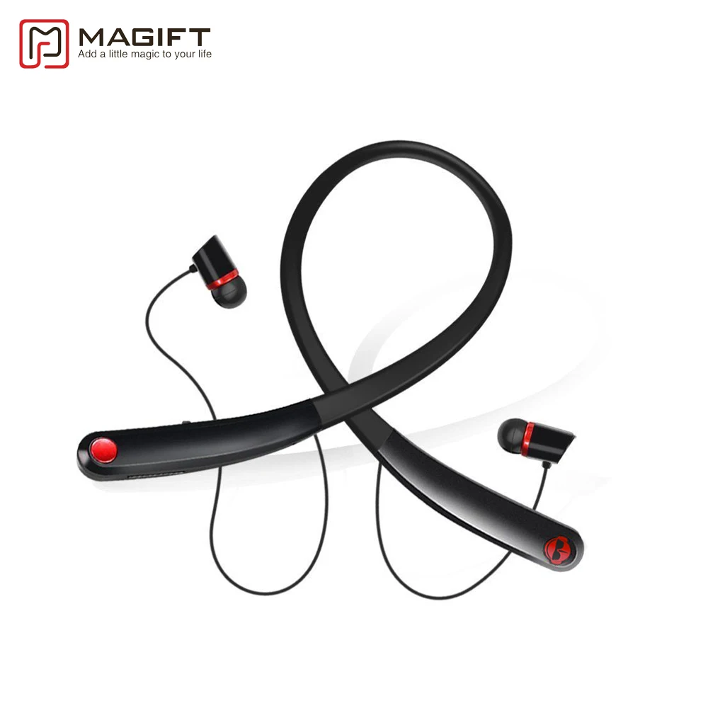 Magift Bluetooth v4.2 Беспроводной наушники стерео музыка Спорт шейным вкладыши гарнитура