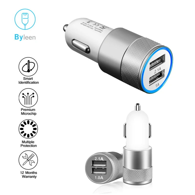 Автомобильное зарядное устройство с 2 USB портами для Xiaomi mi9 se note7 Pro iRulu eXpro X1 HomTom HT37