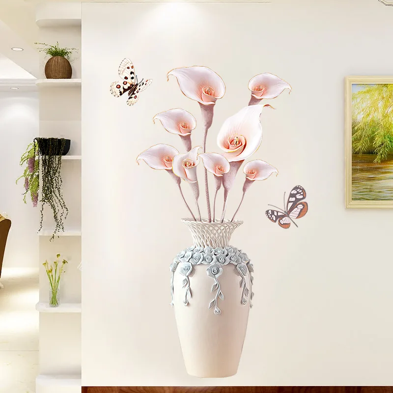 70*110 см творческий изысканный ваза 3D Wallpaer домашний Декор виниловые наклейки на