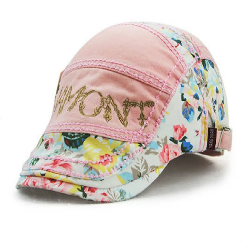 

patchwork floral summer women hat sun visor cotton casual floral flat peaked duckbill cap lady berets newsboy bone sunhat