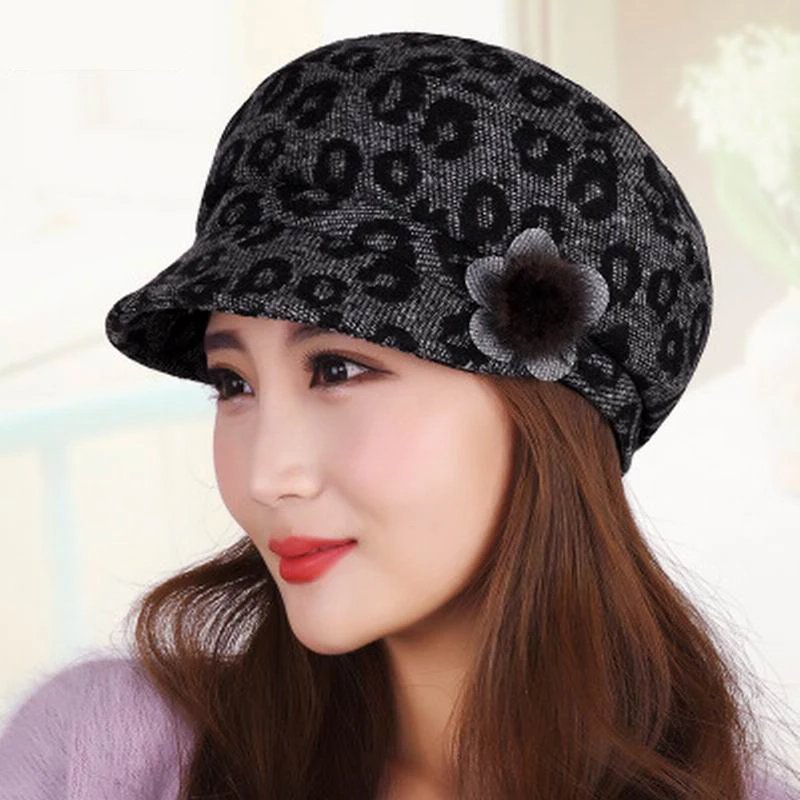 Шапка женская осенне зимняя берет элегантная шерстяная шапка модная
