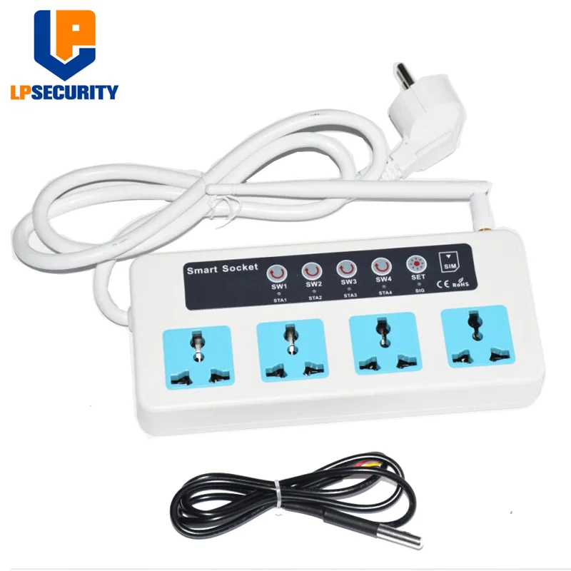 

GSM Remote Control Power Strip/4 Outlets GSM Electrical Power Socket Strip by cellphone remote control gsm socket