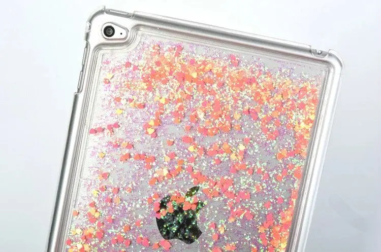 1 шт Жидкий чехол для ipad mini 4 с рисунком фламинго на высоком каблуке блестящее сердце зыбучие пески Прозрачный жесткий чехол для ipad mini 4