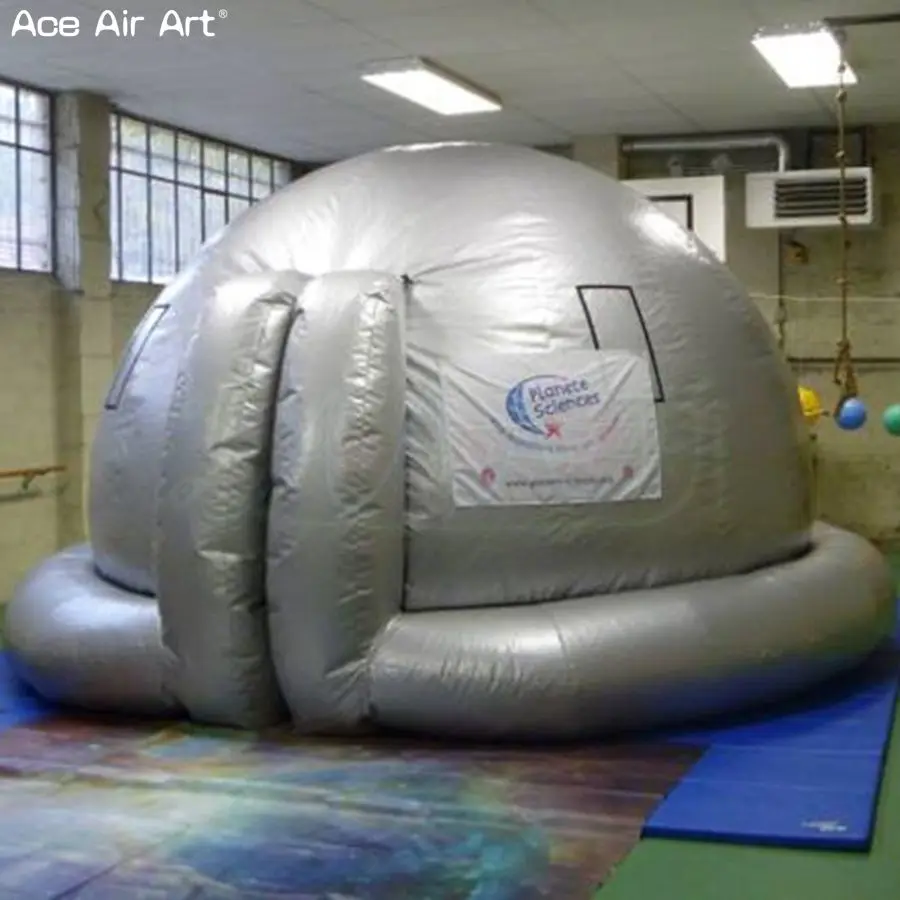 Двухслойная надувная палатка igloo из Оксфордского кинокупола с застежкой-молнией и кольцом, съемные баннеры на продажу