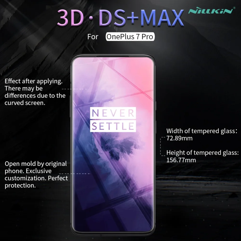 Для Oneplus 7T 7 Pro стекло Nillkin 3D DS+ Max полное покрытие закаленное стекло Защита экрана круглый край для Oneplus 7T 7 Pro стекло