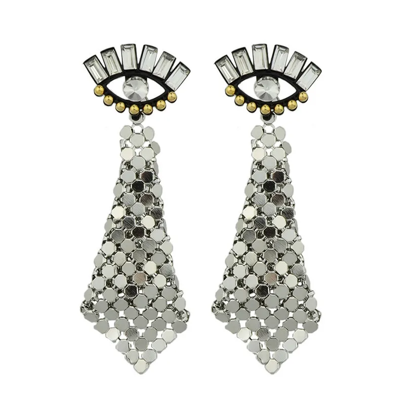 Глаз Crystal Модные женские площади мотаться|Серьги-подвески| |