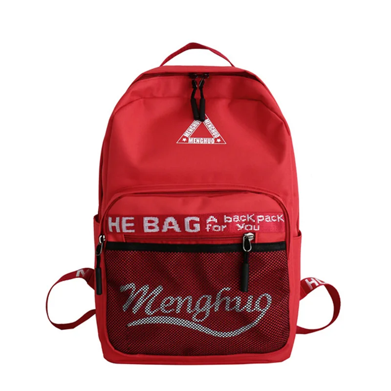 Menghuo с буквенным принтом унисекс рюкзак новая мода высокое качество Студенческая