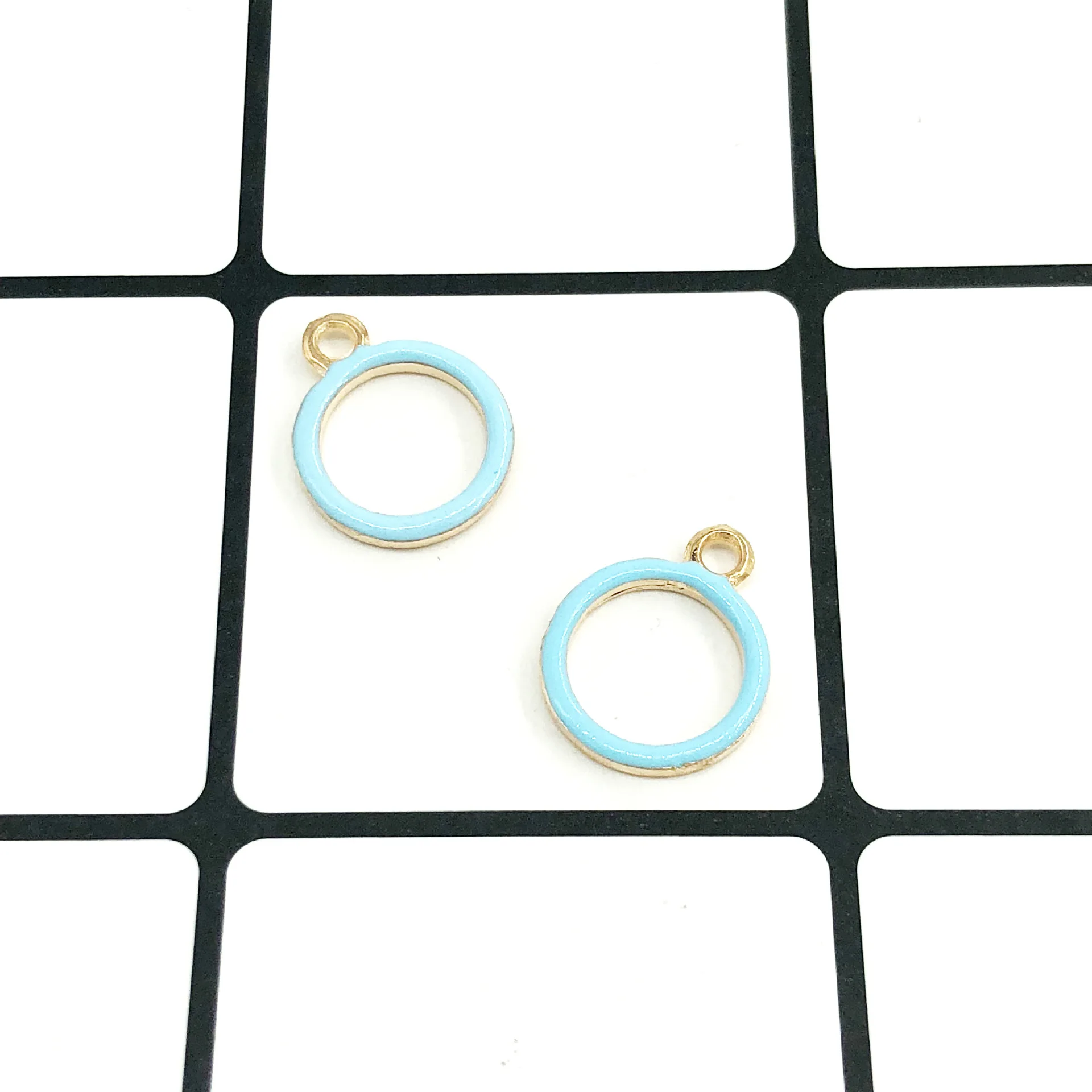 

100pcs Charm enamel circle hollow pendants 13*16mm Handmade children day Jewelry Making earrings bracelet necklace keychain DIY
