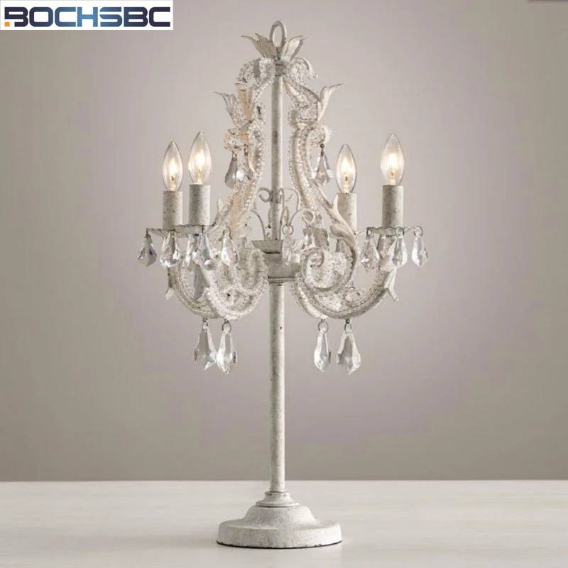 Классическая французская Хрустальная настольная лампа BOCHSBC винтажные железные