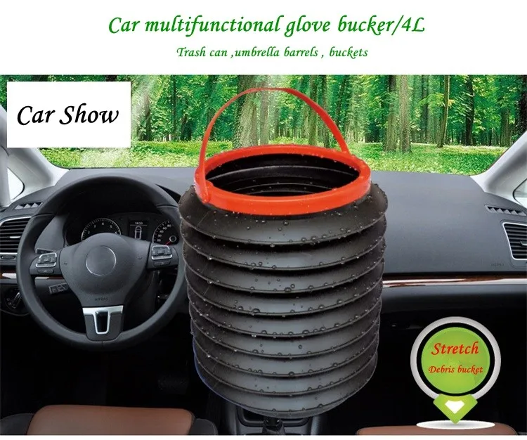 4L универсальный выдвижной автомобиль ведро мусорный бак складной органайзер для