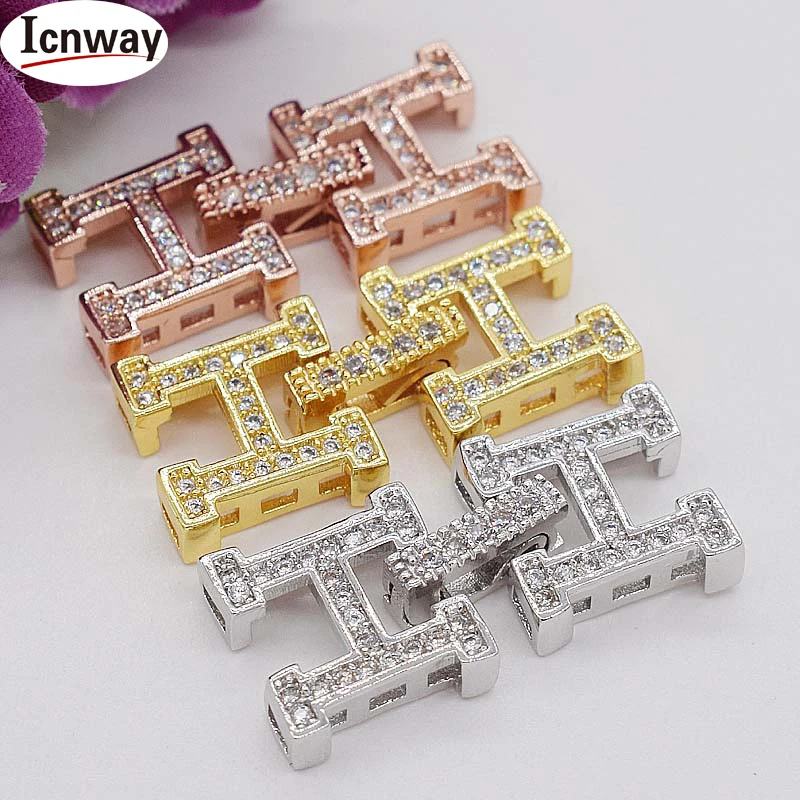 

wholesale Rhinestone inlay silver Plated clasp 1.2*2.6cm For DIY bracelet necklace Free shipping icnway