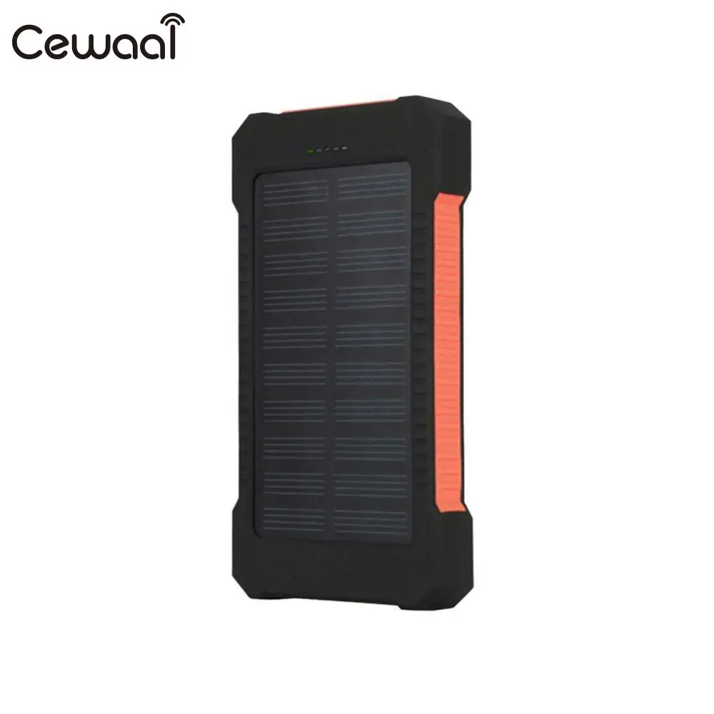 Cewaal LED Портативный двойной USB солнечная панель банк питания чехол Зарядное