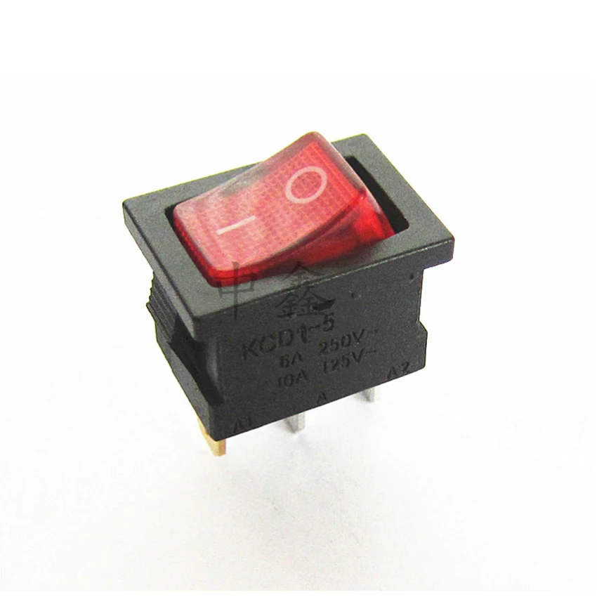 15*21mm KCD1 On-Off 3Pin Boat Car Rocker Switch 6A/10A 250V/125V AC Red Button Power dispenser switch boat | Обустройство дома