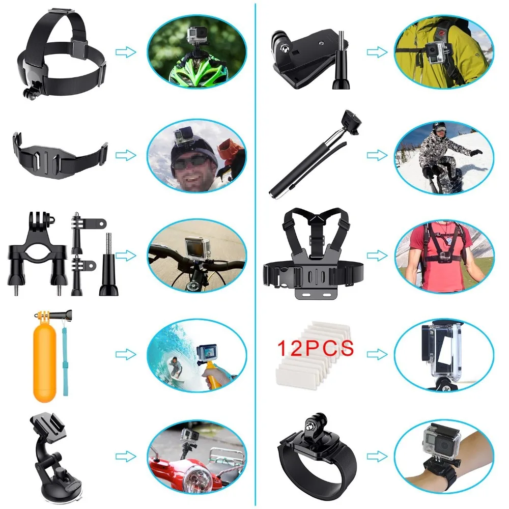 Набор аксессуаров для экшн камеры GoPro Hero Session DBPOWER AKASO VicTsing APEMAN|kit for gopro|camera accessories
