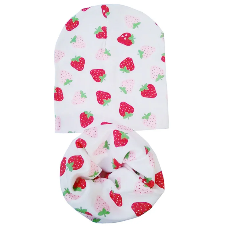 Strawberry Новая уличная теплая шапка для мальчиков и девочек, ветрозащитные Детские шапочки, шапка, шарф, весна, осень, зима, хлопковые детские шляпы детские для девочки, шапка - Цвет: Strawberry