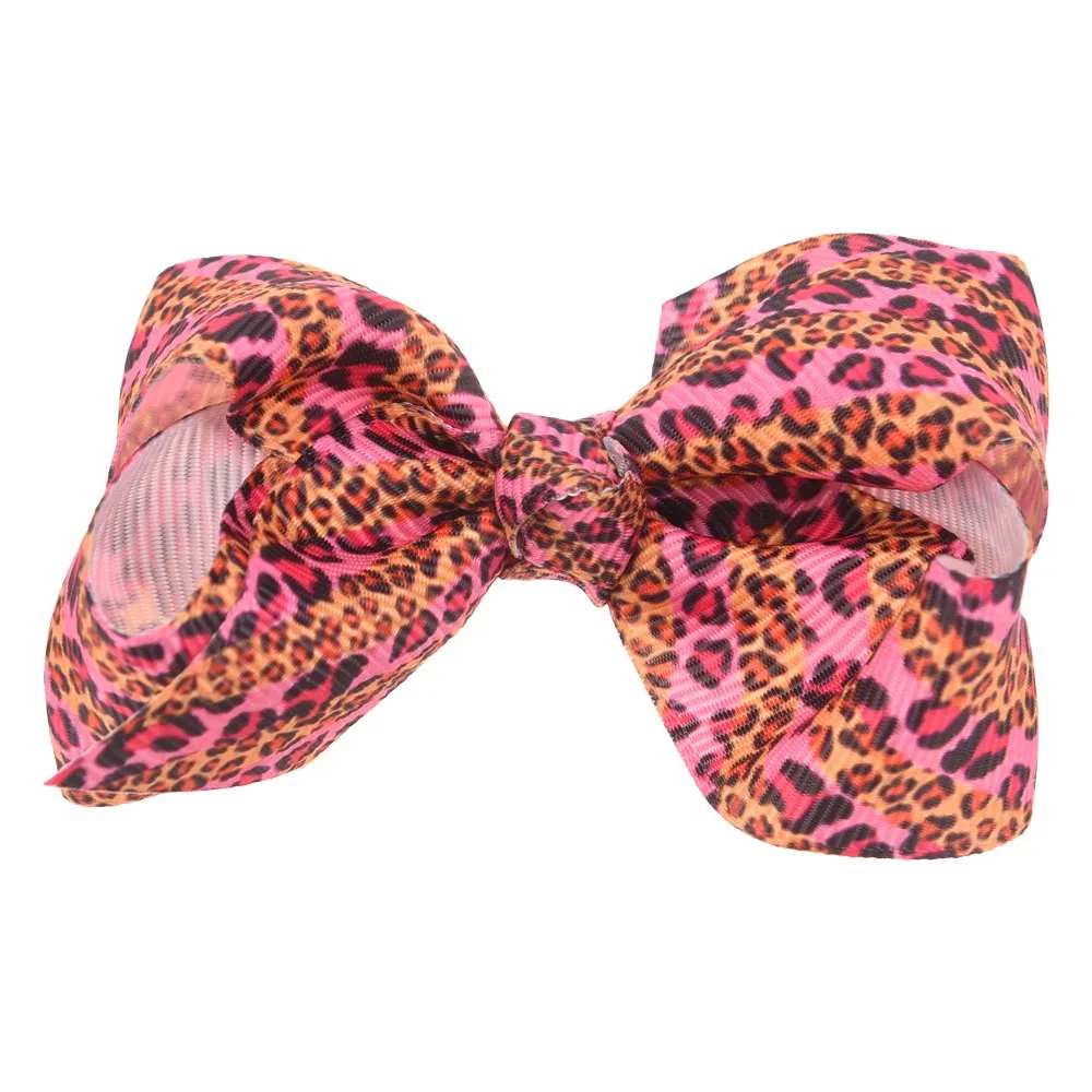 16 шт. 2,7 дюймов Leopard банты с принтом для волос Зебра лук милые волосы AccessoriesHair цветок BowsHair зажимы или нет заколка