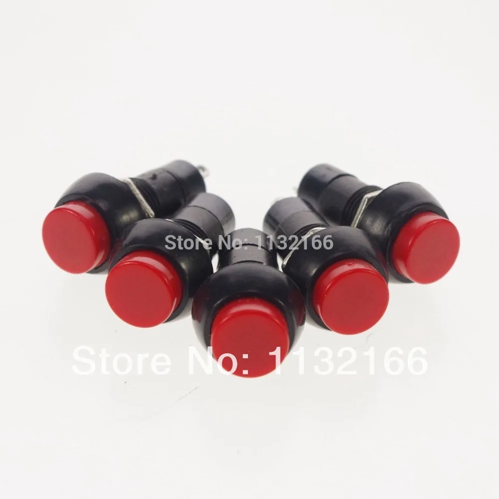 Красный NO 2 Pin SPST 3A 125VAC мгновенный 12 мм кнопочный переключатель отверстия|switch