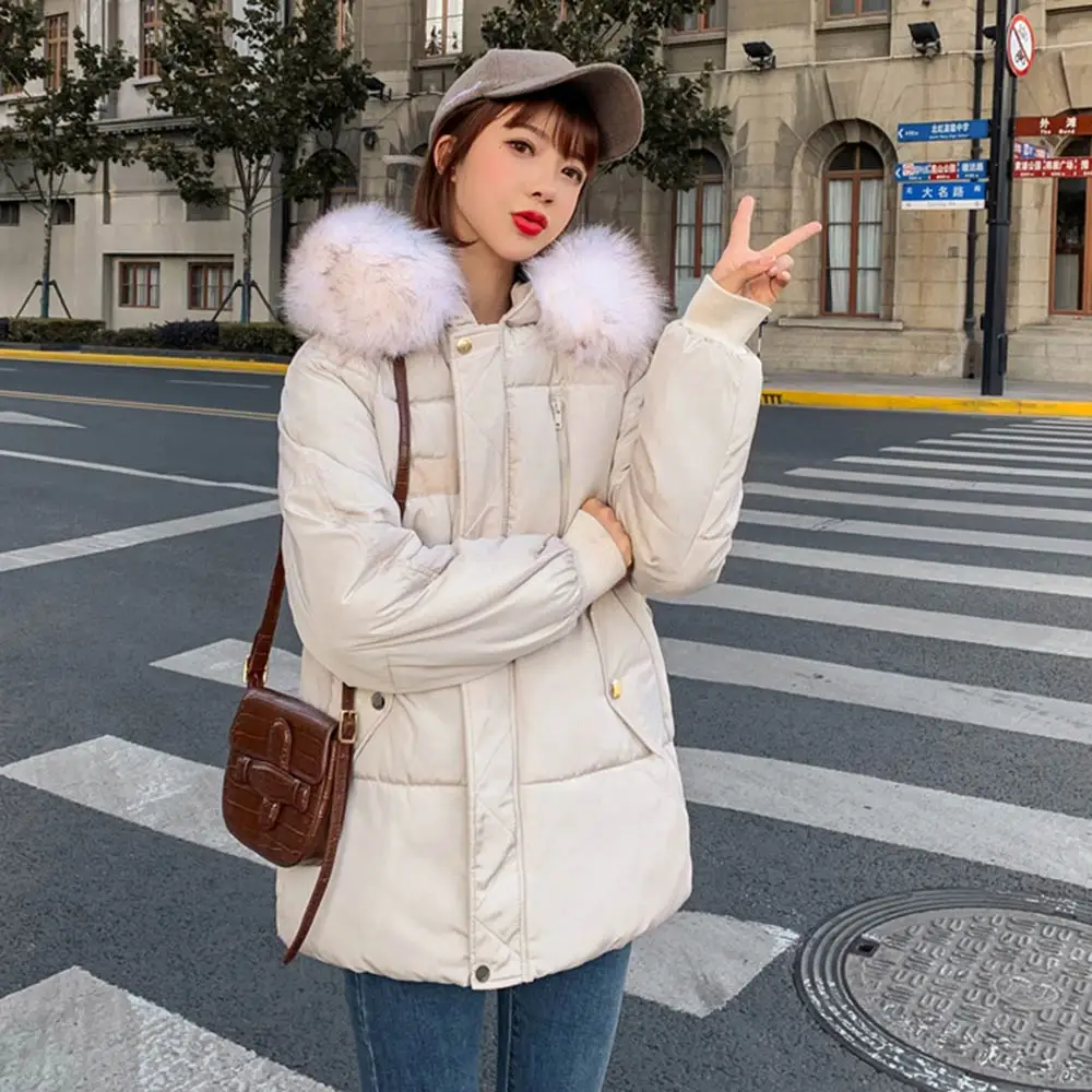 PinkyIsBlack Parkas Mujer короткая зимняя куртка женская куртка Корейская парка меховой воротник плюс размер Теплая стеганая Женская куртка пальто