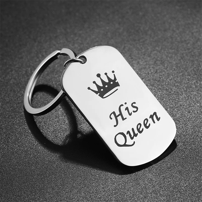 Брелок для ключей AZIZ BEKKAOUI King & Queen с именем собаки бирка из нержавеющей стали