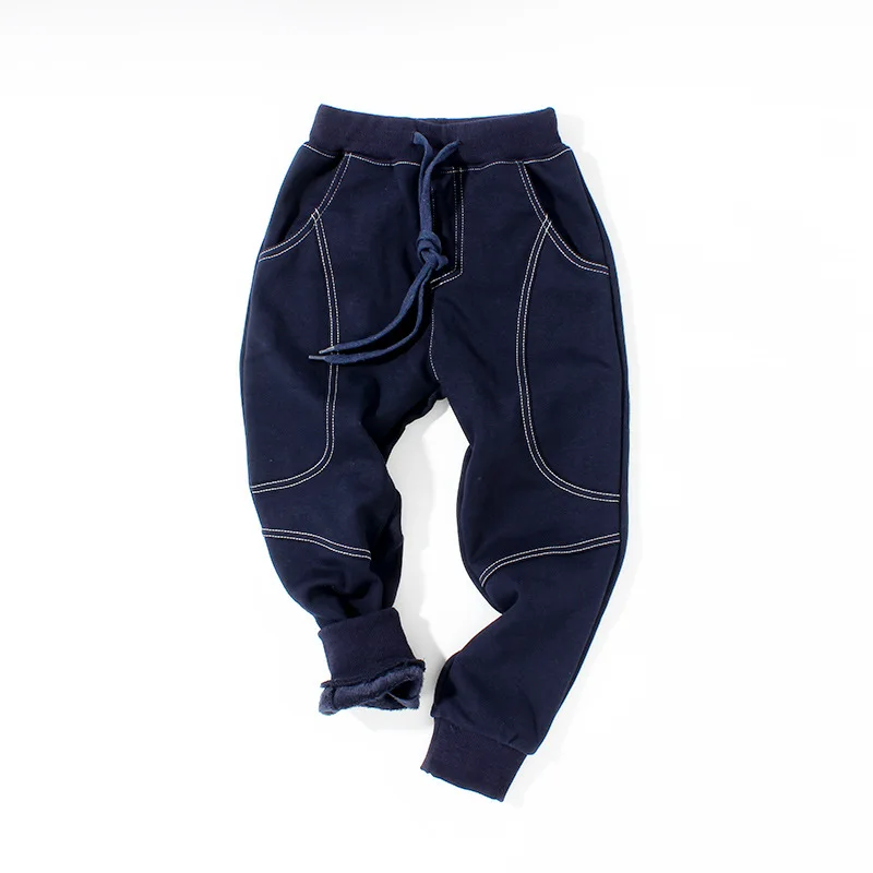 

Winter Teenage Boys Warm Thick Pants Cotton Pockets Kids Sports Fleece Lined Pants For Boys Autumn 6 8 10 12 Year Kids Clothes