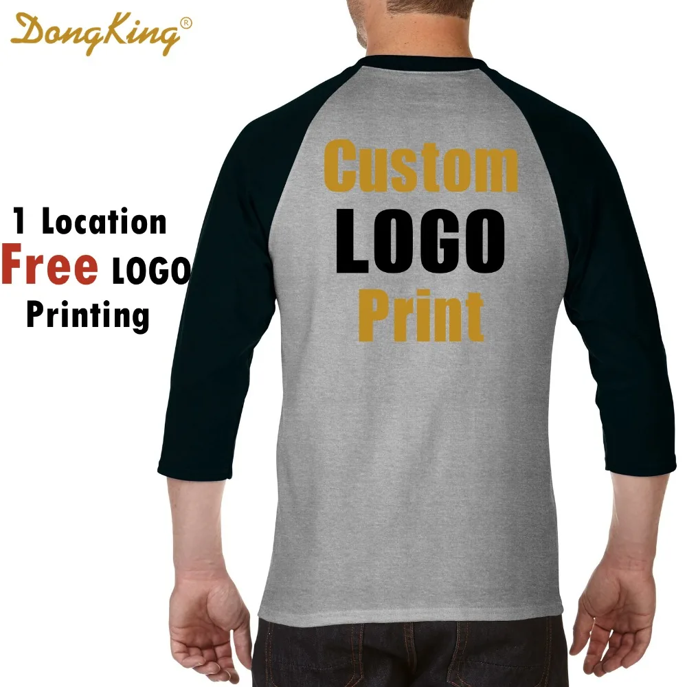 Фото DongKing Custom 3/4 футболка с рукавом реглан хлопковые футболки унисекс Классическая DongKing Custom 3/4 футболка с рукавом реглан хлопковые футболки унисекс Классическая
