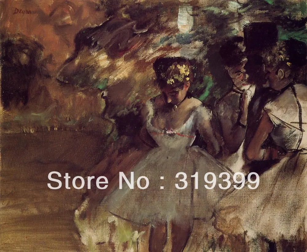Картина маслом Размножение на льняном холсте три танцора за кулисами от edgar degas