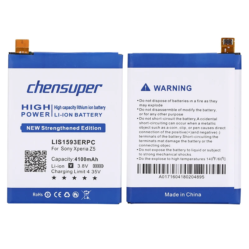 

chensuper Original 4100mAh LIS1593ERPC Battery for Sony Xperia Z5 E6603 E6653 E6633 E6683 E6883 Cell Phone Battery+Free tools