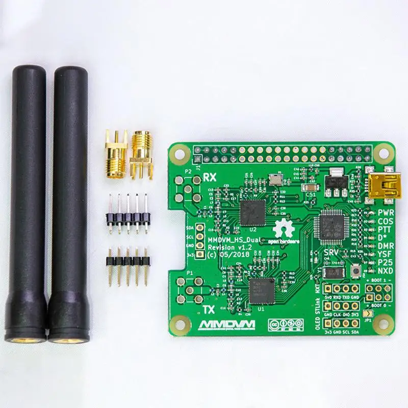 Adeeing MMDVM_HS_Dual_Hat Duplex MMDVM Hotspot P25 DMR YSF NXDN Pi Revision 1 3 + OLED|Детали и аксессуары для приборов|