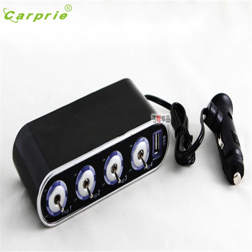 4 полосная USB розетка для автомобильного прикуривателя Разветвитель 12В/24В